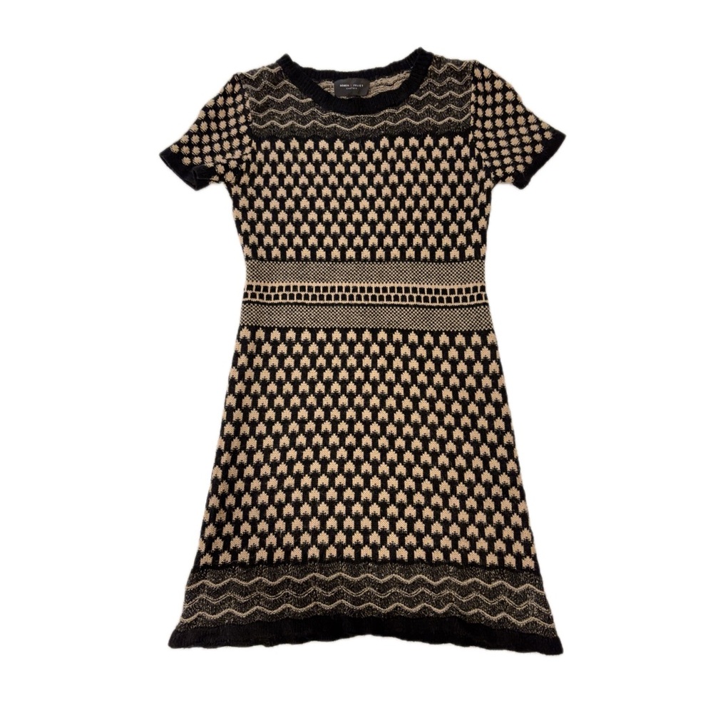 Romeo & Juliet Couture Black and Tan Knit Dress